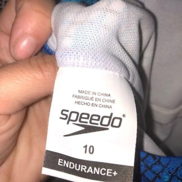 Speedo Swimsuit Womens Size 10 Vintage One Piece Blue Racerback Polyester NWOT - Picture 7 of 10